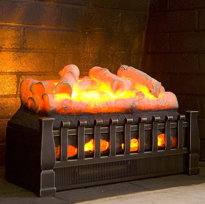 Plow & Hearth Infrared Electric Fireplace Log Set with Birch Logs & Reviews | Wayfair You
